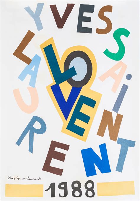 ysl 1988 love poster|Yves Saint Laurent .